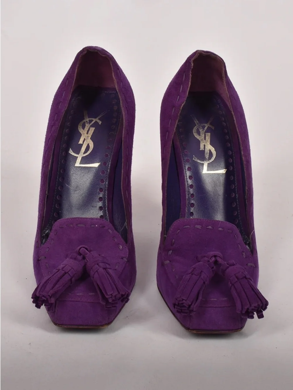 Saint Laurent Violet Suede Tassel Pump - Picture 2 of 4